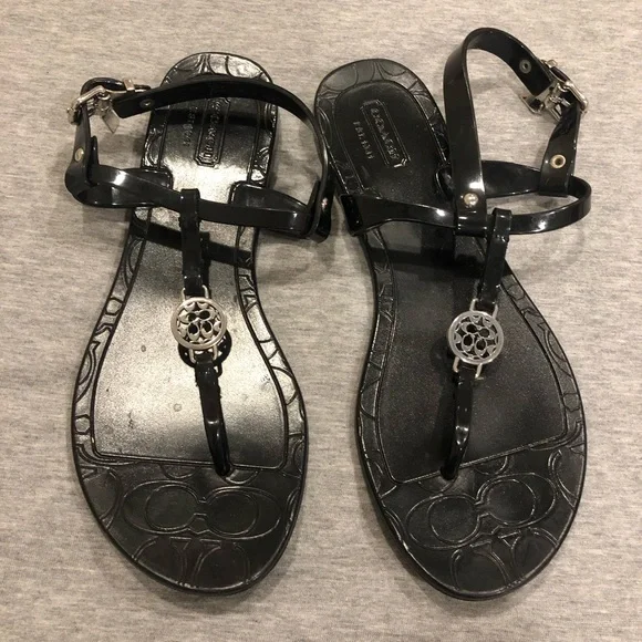 Coach Black Sandals - Picture 1 of 3